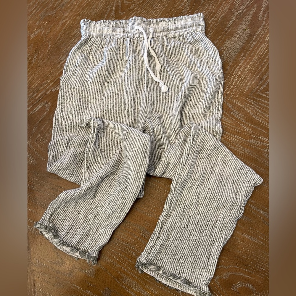 Aerie linen striped pants size small